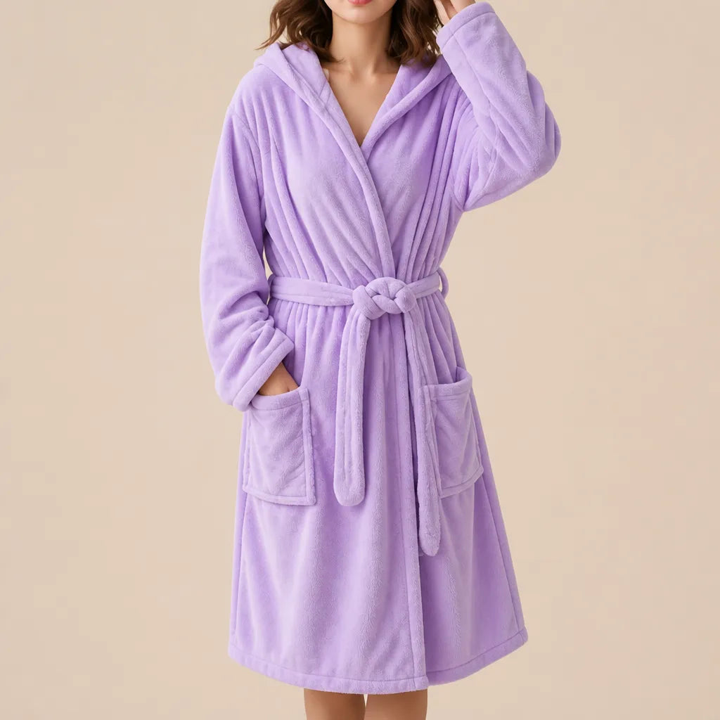 La boutique du peignoir Peignoir de Bain Femme - Microfibre à Capuche, Parme