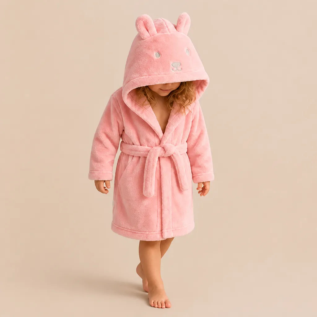 La boutique du peignoir Peignoir Enfant - Polaire à Capuche Ourson, Rose
