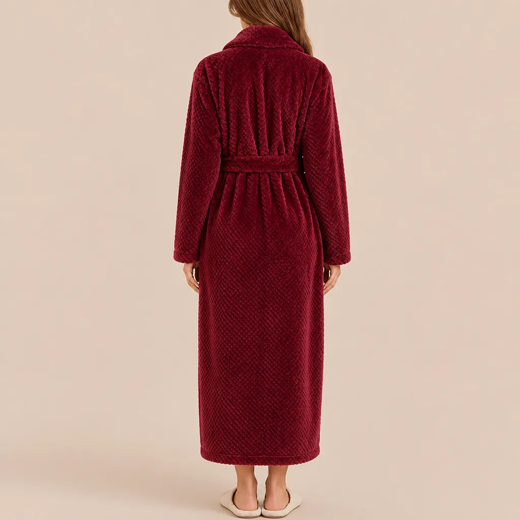 La boutique du peignoir Peignoir Femme Polaire - Long Gaufré, Bordeaux
