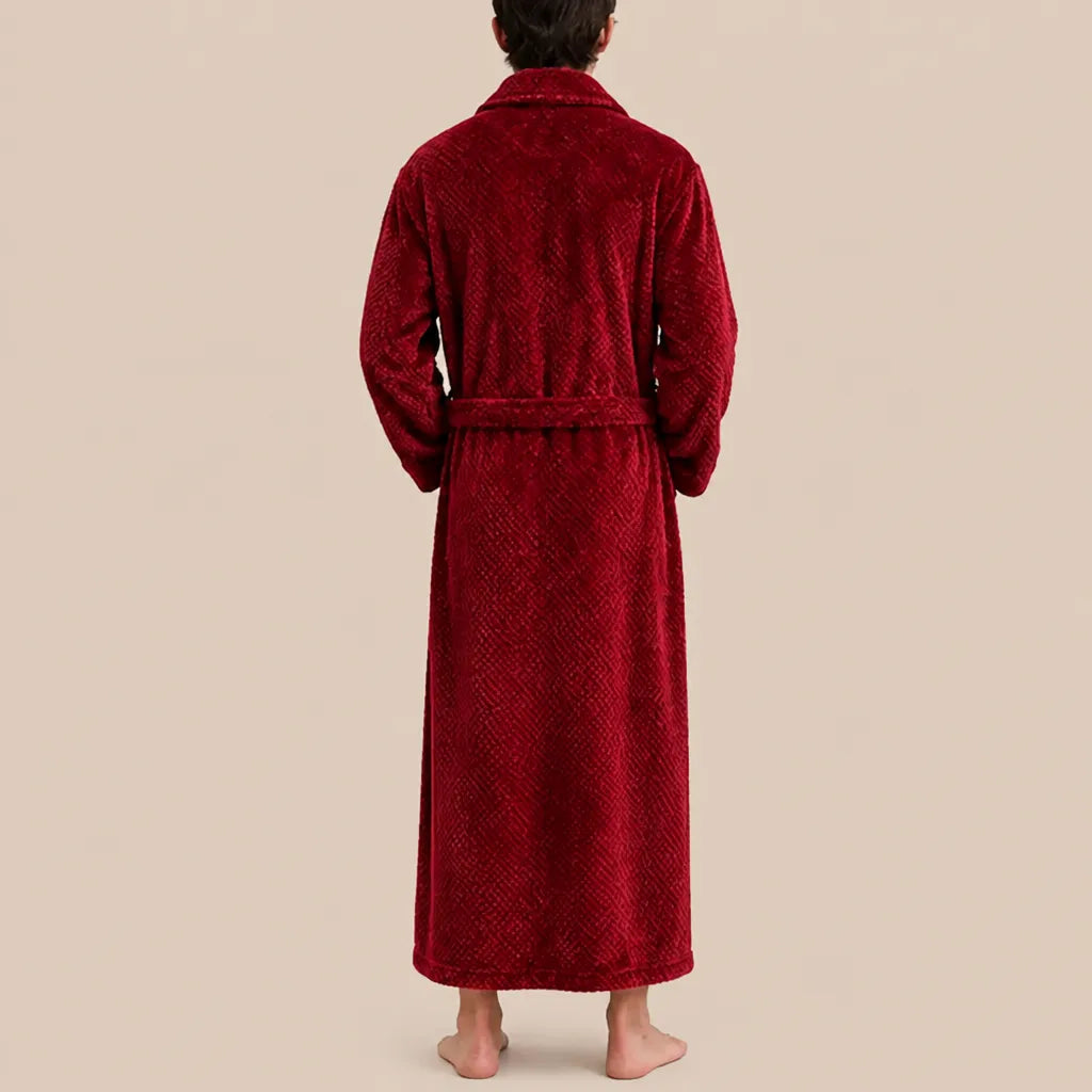 La boutique du peignoir Peignoir Homme Polaire - Long Épais, Bordeaux