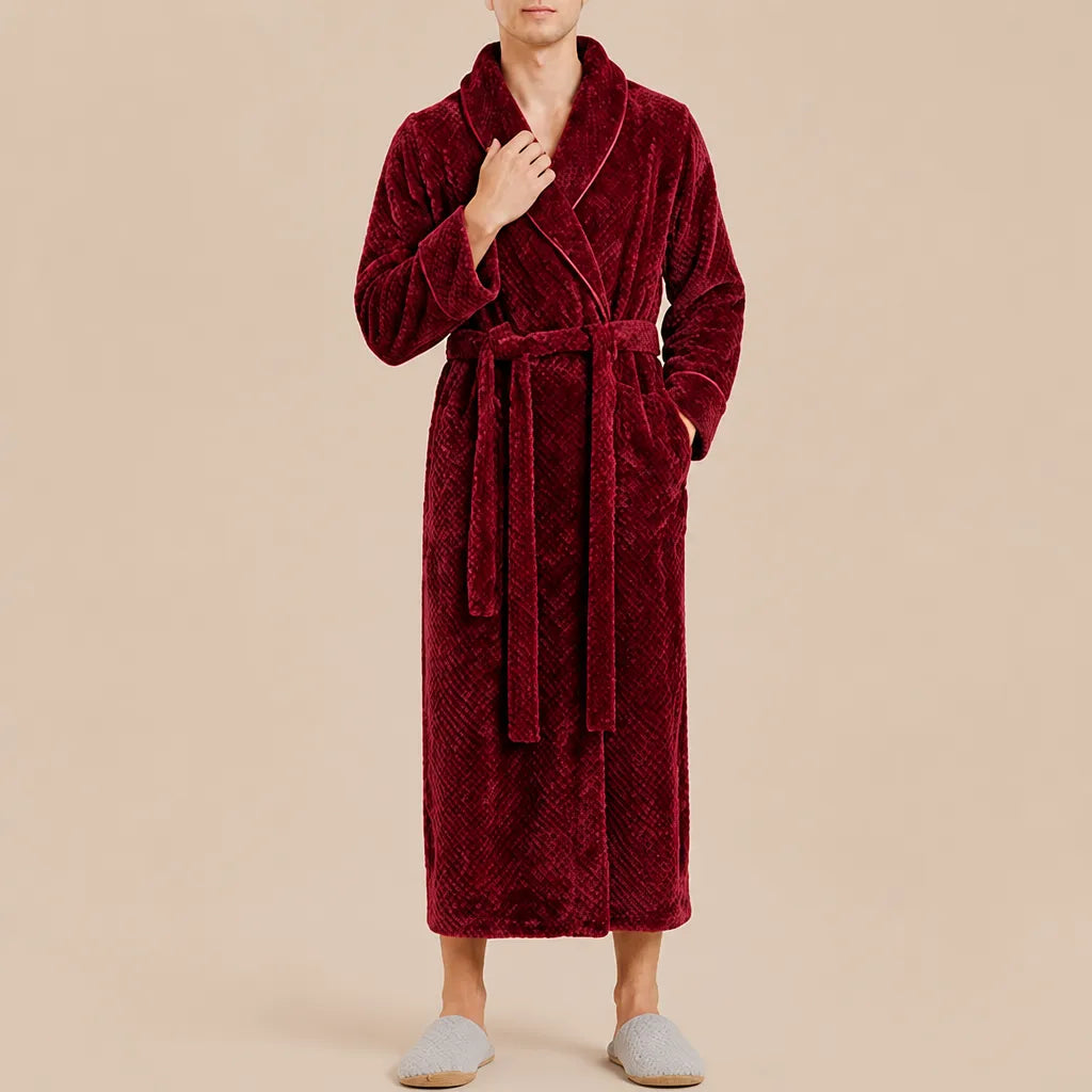 La boutique du peignoir Peignoir Homme Polaire - Long Gaufré, Bordeaux