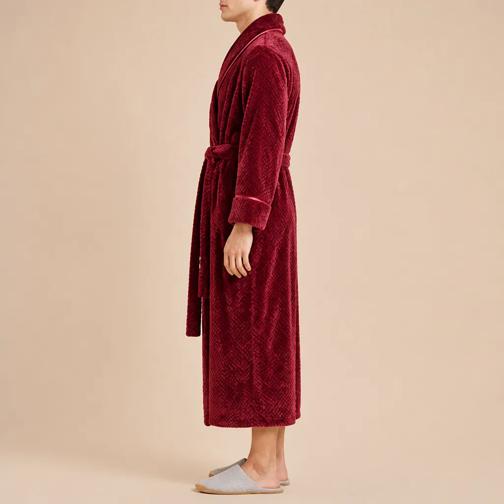La boutique du peignoir Peignoir Homme Polaire - Long Gaufré, Bordeaux