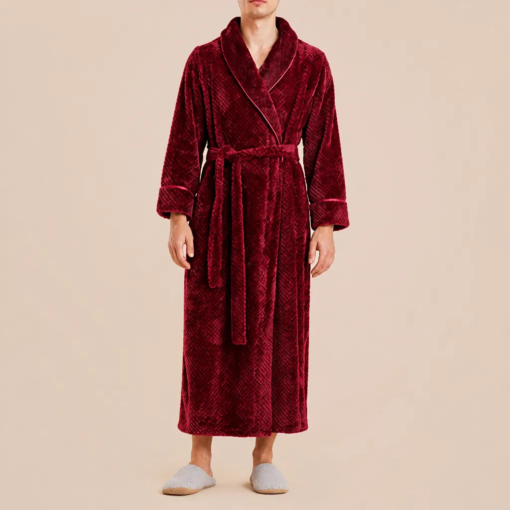 La boutique du peignoir Peignoir Homme Polaire - Long Gaufré, Bordeaux