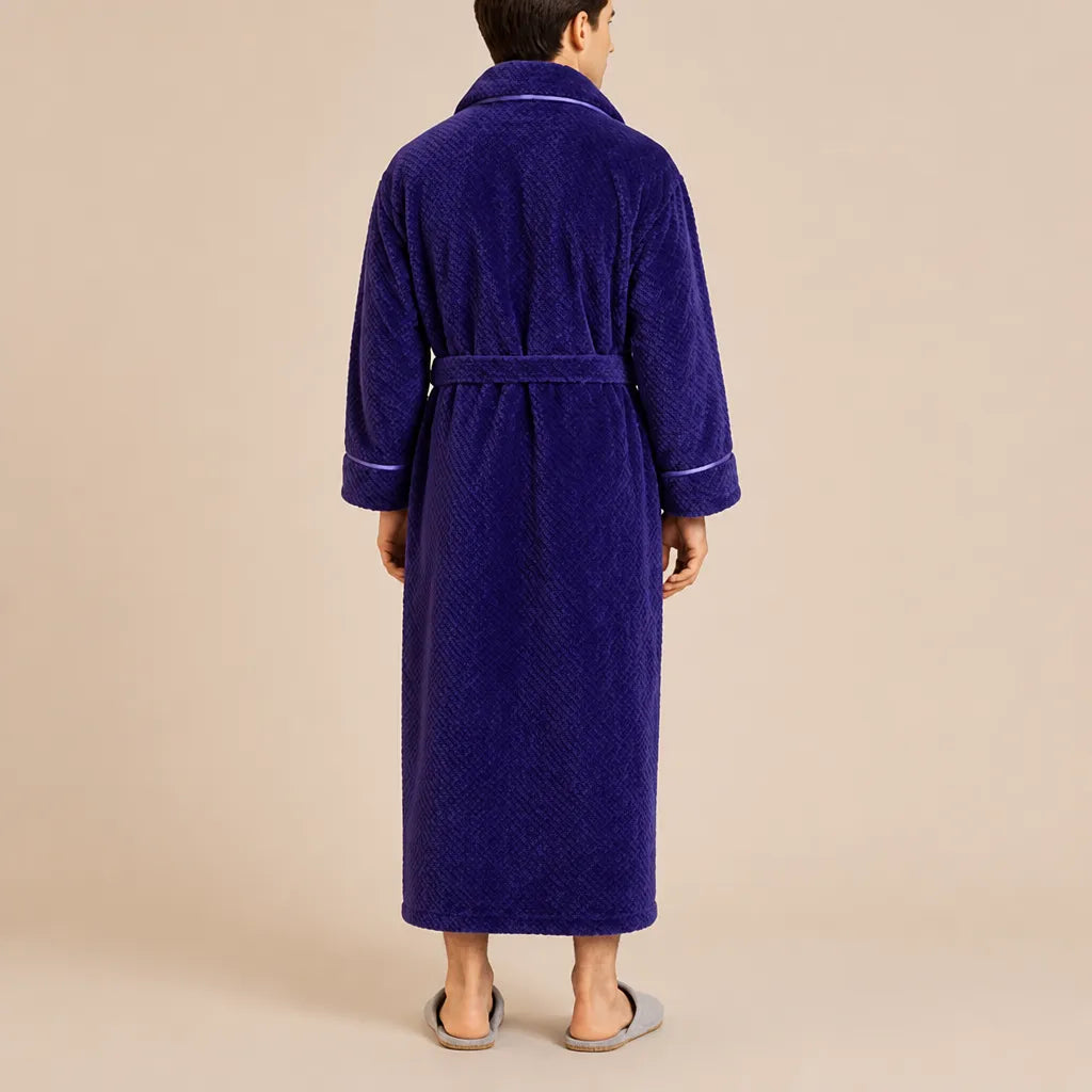 La boutique du peignoir Peignoir Homme Polaire - Long Gaufré, Violet