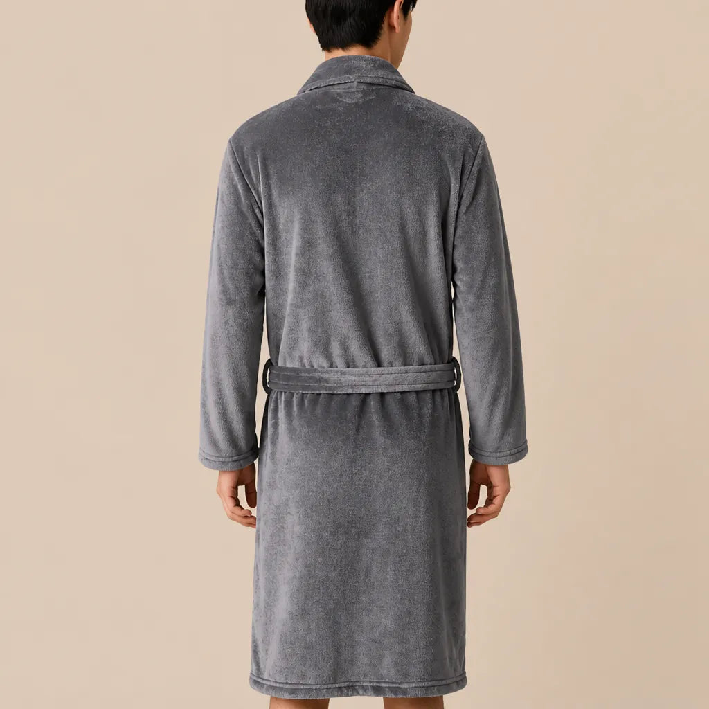 La boutique du peignoir Peignoir Homme Polaire - Mi-Long, Gris