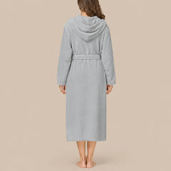 La boutique du peignoir Peignoir Capuche Femme - Long en Polaire, Gris