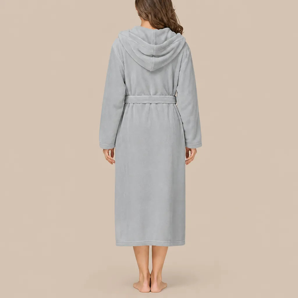 La boutique du peignoir Peignoir Capuche Femme - Long en Polaire, Gris