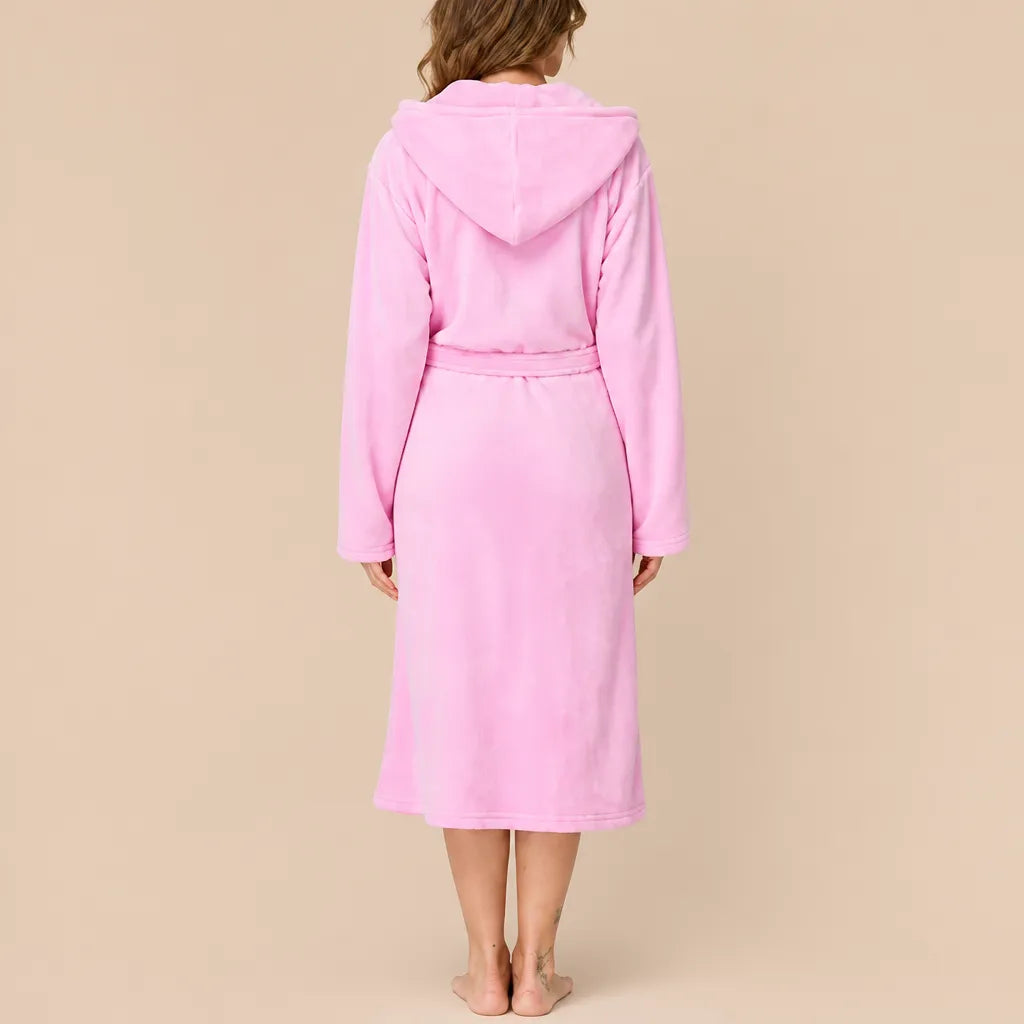 La boutique du peignoir Peignoir Capuche Femme - Long en Polaire, Rose