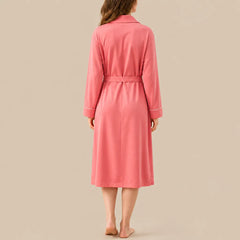 La boutique du peignoir Peignoir Coton Femme - Long à Liseré, Corail