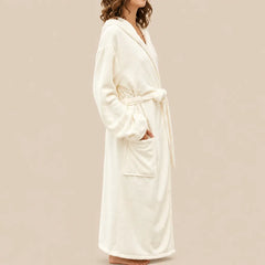 La boutique du peignoir Peignoir de Bain Femme - Microfibre à Capuche, Écru