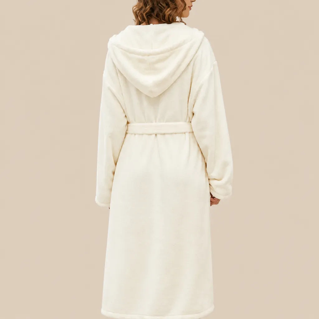 La boutique du peignoir Peignoir de Bain Femme - Microfibre à Capuche, Écru