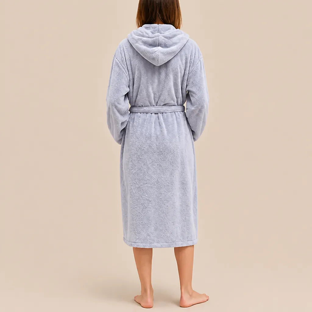 La boutique du peignoir Peignoir de Bain Femme - Microfibre à Capuche, Gris Lavande