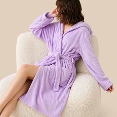 La boutique du peignoir Peignoir de Bain Femme - Microfibre à Capuche, Parme