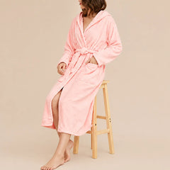 La boutique du peignoir Peignoir de Bain Femme - Microfibre à Capuche, Rose Saumon