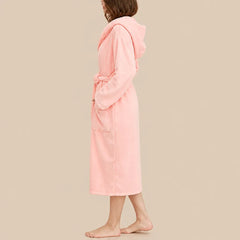 La boutique du peignoir Peignoir de Bain Femme - Microfibre à Capuche, Rose Saumon