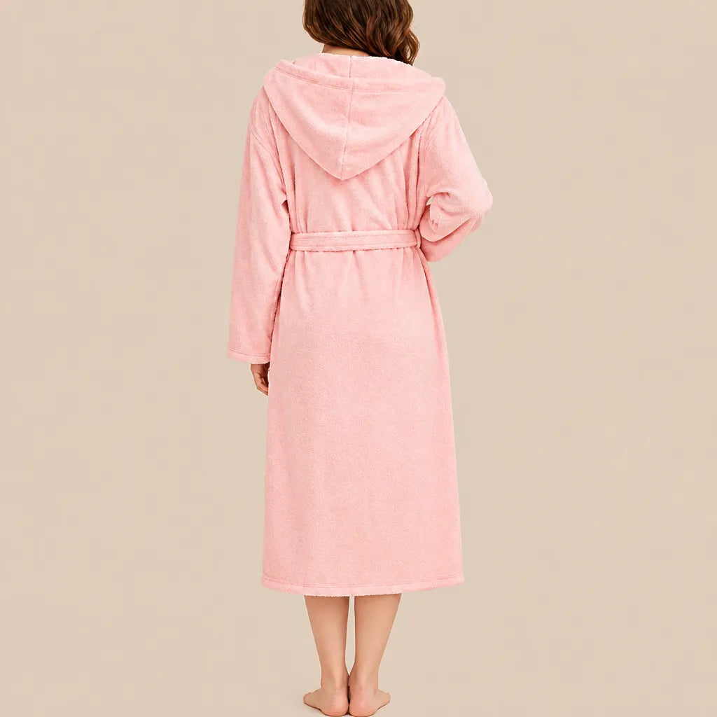La boutique du peignoir Peignoir de Bain Femme - Microfibre à Capuche, Rose Saumon