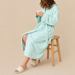 La boutique du peignoir Peignoir de Bain Femme - Microfibre à Capuche, Vert d'Eau