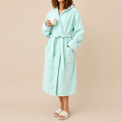 La boutique du peignoir Peignoir de Bain Femme - Microfibre à Capuche, Vert d'Eau