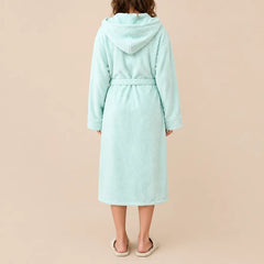 La boutique du peignoir Peignoir de Bain Femme - Microfibre à Capuche, Vert d'Eau
