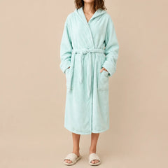 La boutique du peignoir Peignoir de Bain Femme - Microfibre à Capuche, Vert d'Eau