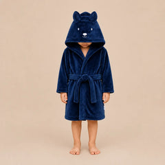 La boutique du peignoir Peignoir Enfant - Polaire à Capuche Ourson, Bleu Marine