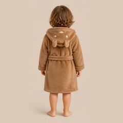 La boutique du peignoir Peignoir Enfant - Polaire à Capuche Ourson, Marron Caramel
