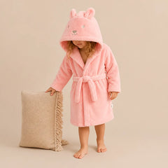 La boutique du peignoir Peignoir Enfant - Polaire à Capuche Ourson, Rose