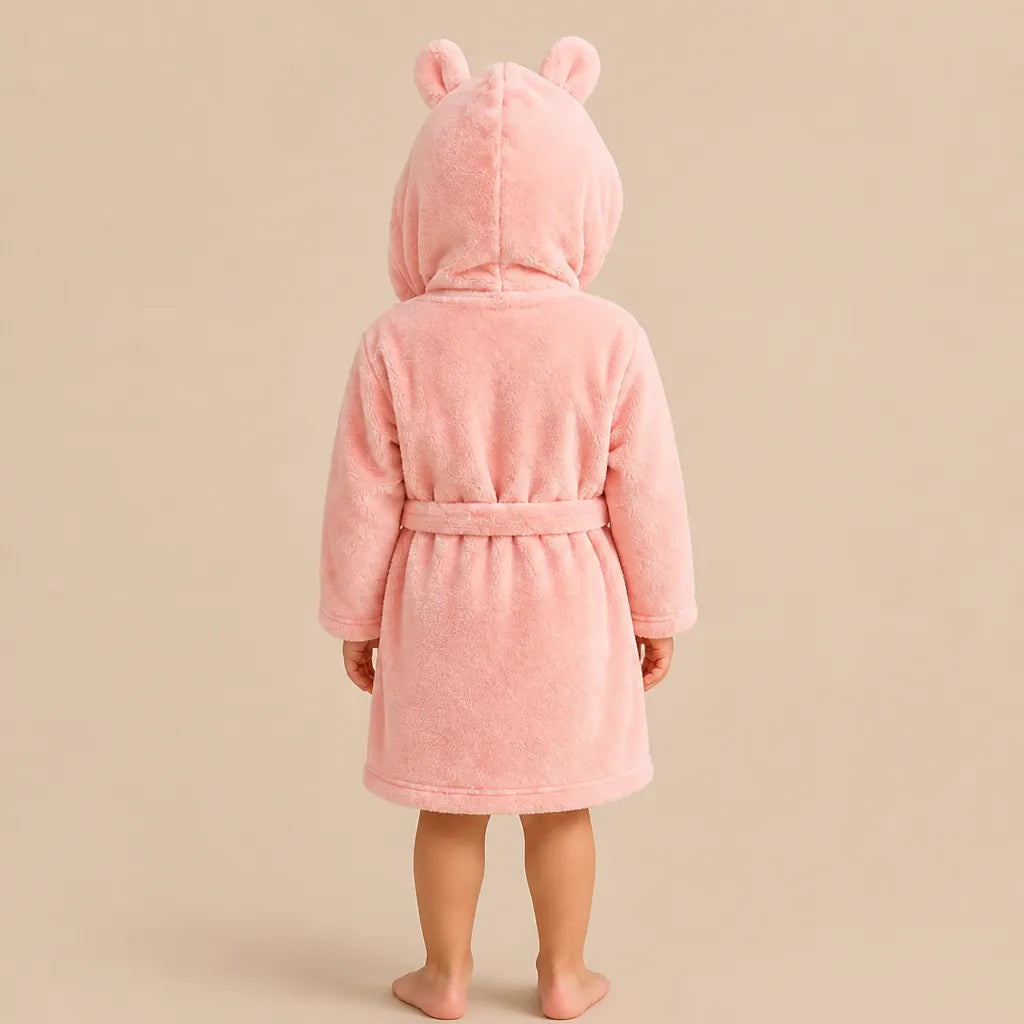 La boutique du peignoir Peignoir Enfant - Polaire à Capuche Ourson, Rose