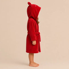 La boutique du peignoir Peignoir Enfant - Polaire à Capuche Ourson, Rouge