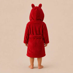 La boutique du peignoir Peignoir Enfant - Polaire à Capuche Ourson, Rouge