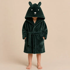 La boutique du peignoir Peignoir Enfant - Polaire à Capuche Ourson, Vert Sapin