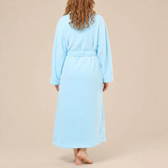 La boutique du peignoir Peignoir Femme Polaire - Long à Col Châle, Bleu Ciel