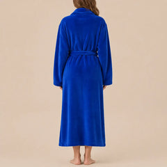 La boutique du peignoir Peignoir Femme Polaire - Long à Col Châle, Bleu Roi
