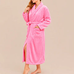 La boutique du peignoir Peignoir Femme Polaire - Long à Col Châle, Rose Bonbon