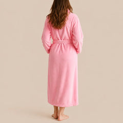 La boutique du peignoir Peignoir Femme Polaire - Long à Col Châle, Rose Poudré