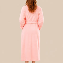 La boutique du peignoir Peignoir Femme Polaire - Long à Col Châle, Rose Saumon