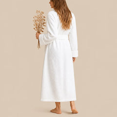 La boutique du peignoir Peignoir Femme Polaire - Long Gaufré, Blanc