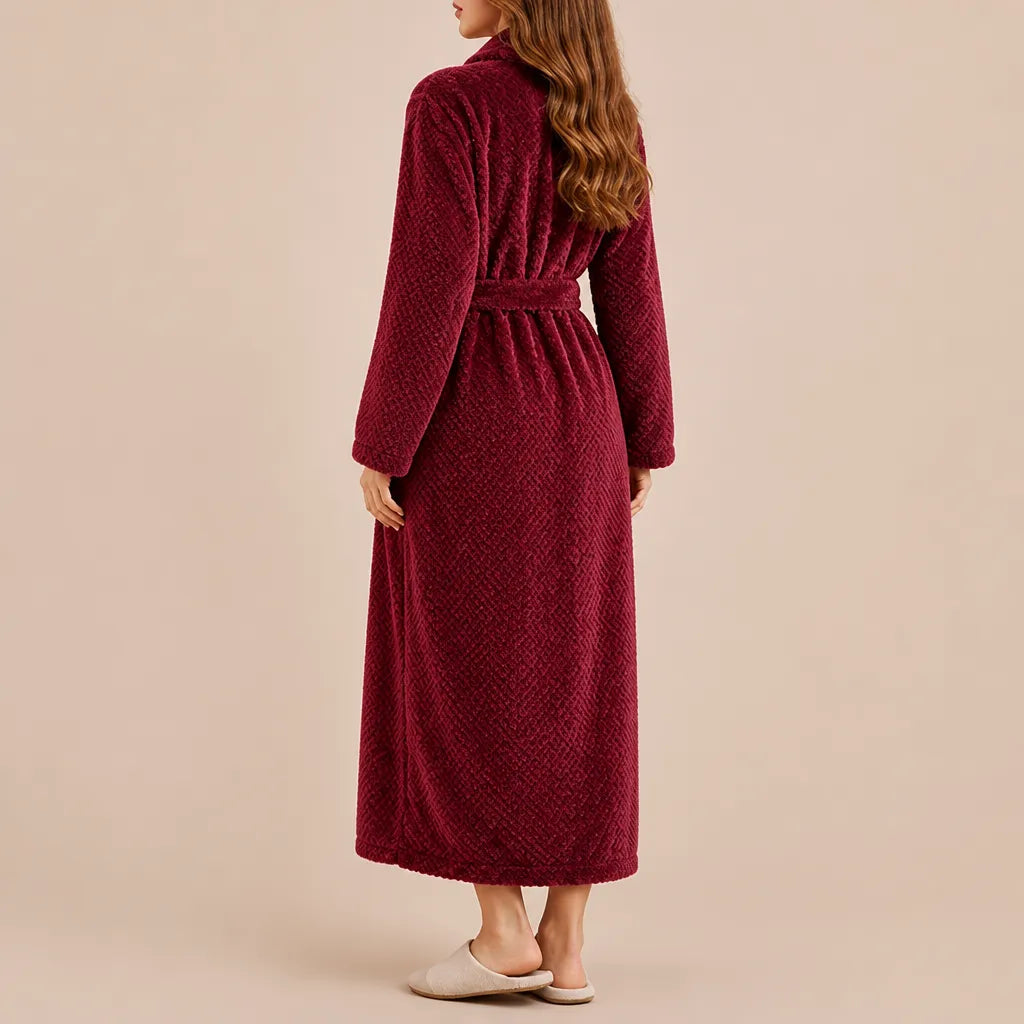 La boutique du peignoir Peignoir Femme Polaire - Long Gaufré, Bordeaux