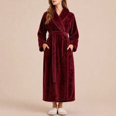 La boutique du peignoir Peignoir Femme Polaire - Long Gaufré, Bordeaux