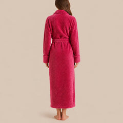 La boutique du peignoir Peignoir Femme Polaire - Long Gaufré, Rose Framboise
