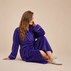 La boutique du peignoir Peignoir Femme Polaire - Long Gaufré, Violet