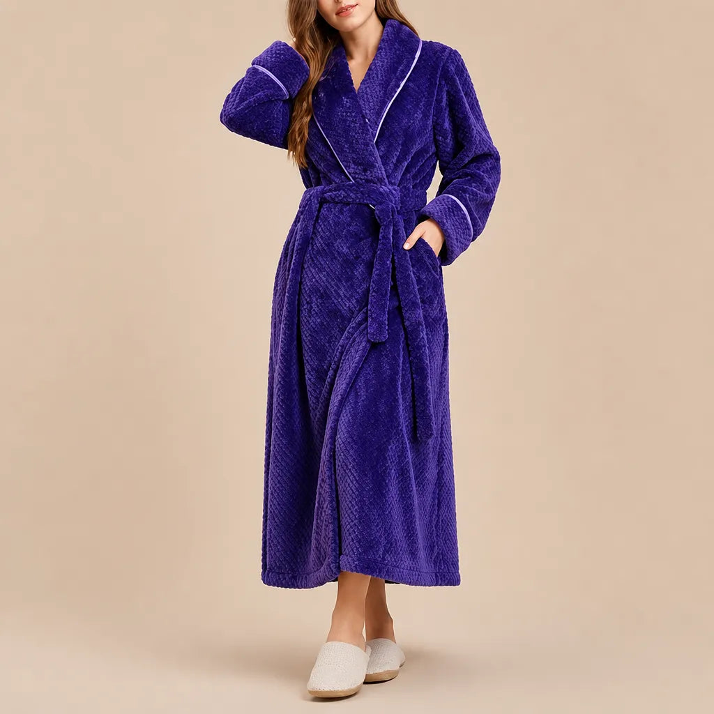 La boutique du peignoir Peignoir Femme Polaire - Long Gaufré, Violet