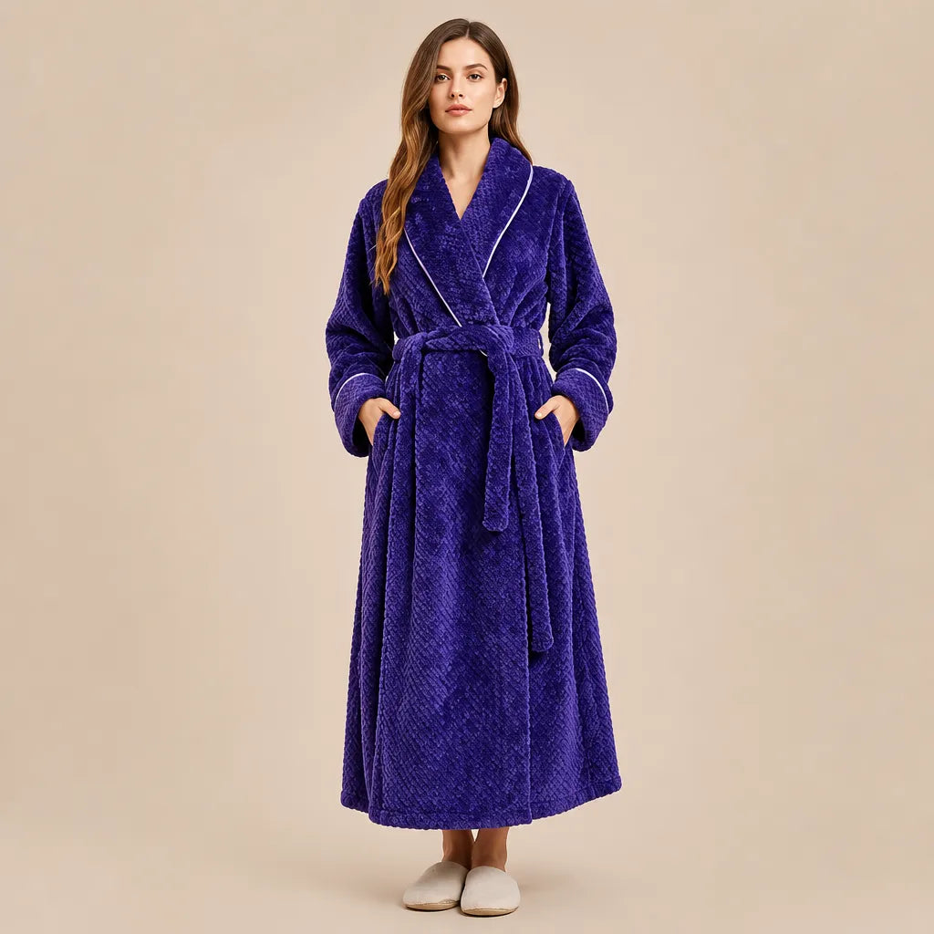 La boutique du peignoir Peignoir Femme Polaire - Long Gaufré, Violet