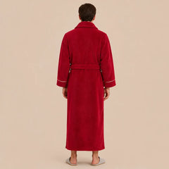 La boutique du peignoir Peignoir Homme Polaire - Long à Liseré, Rouge