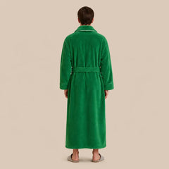 La boutique du peignoir Peignoir Homme Polaire - Long à Liseré, Vert Émeraude