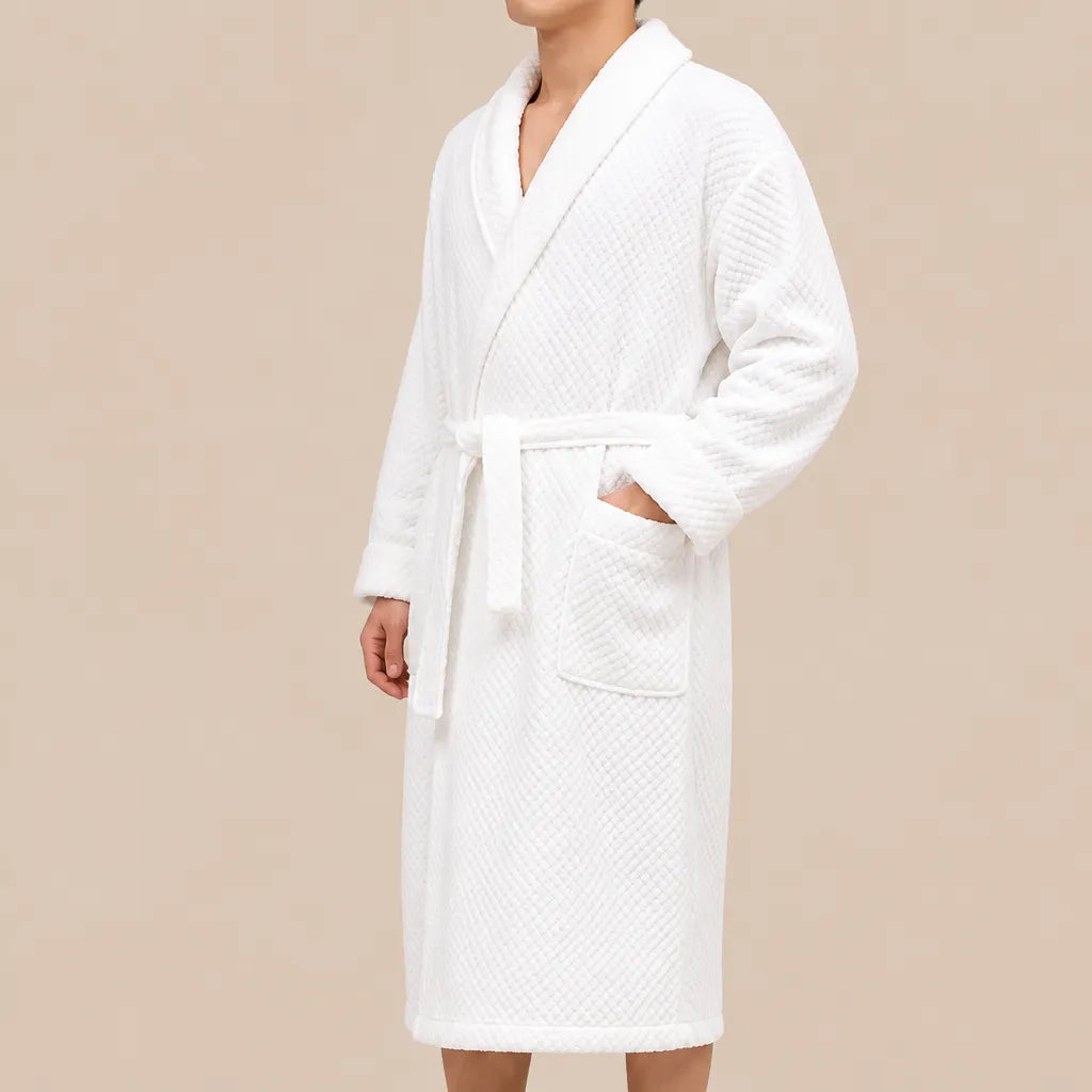 La boutique du peignoir Peignoir Homme Polaire - Long Épais, Blanc