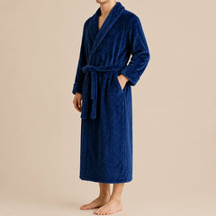 La boutique du peignoir Peignoir Homme Polaire - Long Épais, Bleu Marine