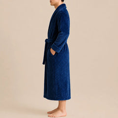La boutique du peignoir Peignoir Homme Polaire - Long Épais, Bleu Marine