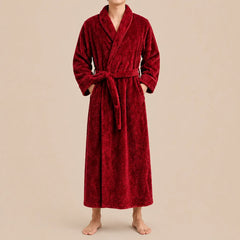 La boutique du peignoir Peignoir Homme Polaire - Long Épais, Bordeaux
