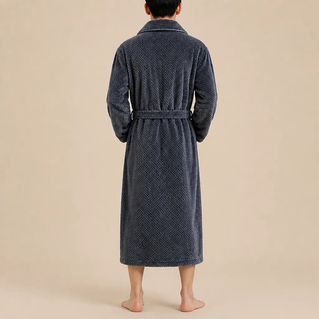 La boutique du peignoir Peignoir Homme Polaire - Long Épais, Gris Anthracite